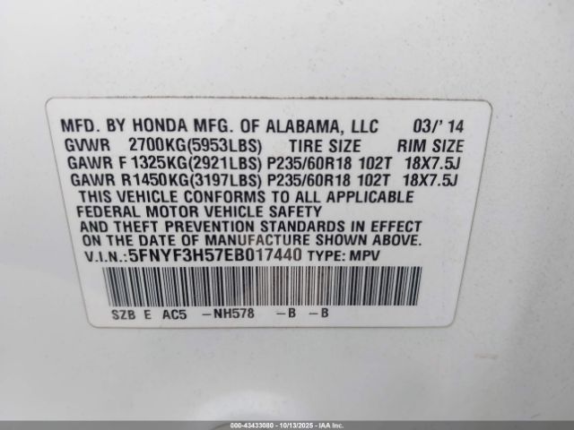 Honda Pilot Ex-l Image 8