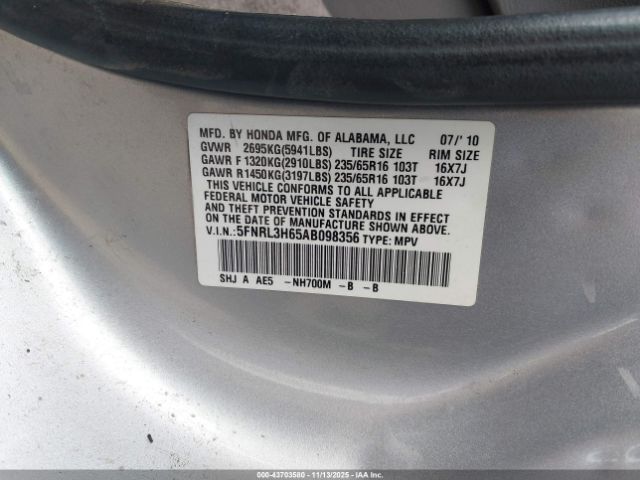 Honda Odyssey Ex-l Image 11