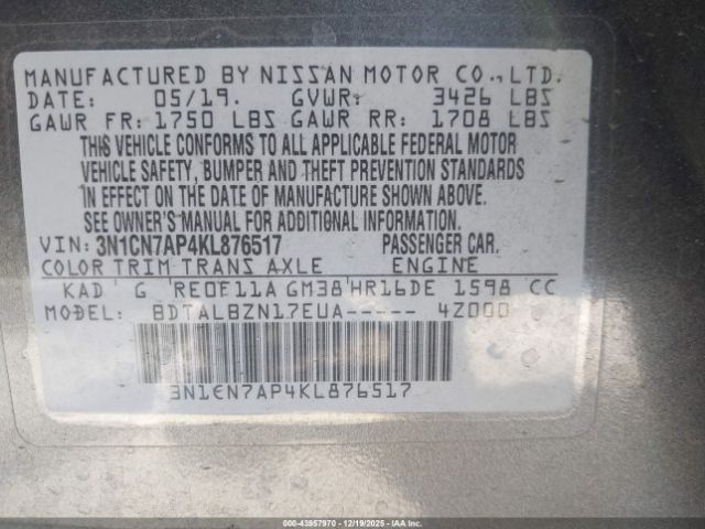 Nissan Versa 1.6 Sv Image 5