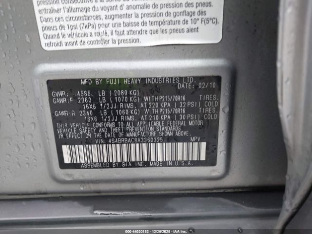 Subaru Outback 2.5i Image 16