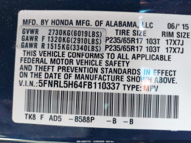 Honda Odyssey Ex-l Image 11