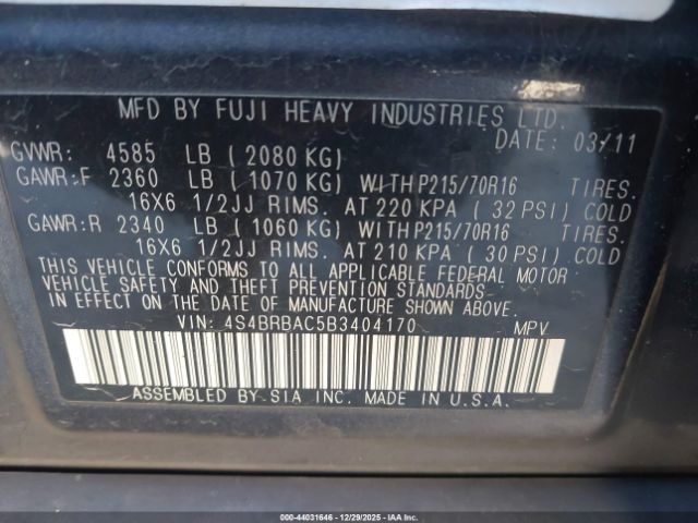 Subaru Outback 2.5i Image 5