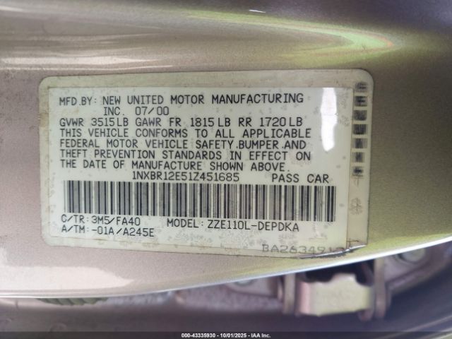 Toyota Corolla Le Image 12