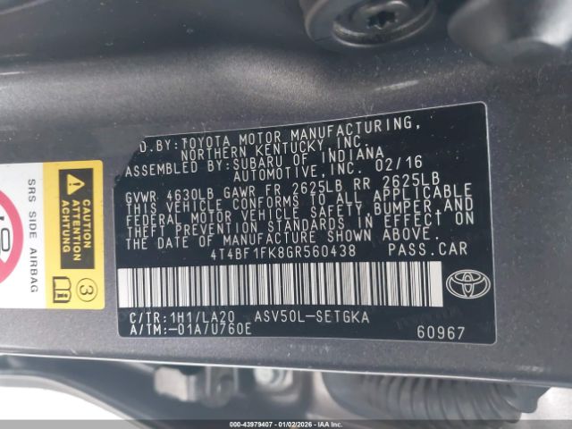 Toyota Camry Xle Image 17